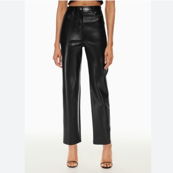 *new* aritzia wilfred melina black faux leather pants - black, size 0 - Picture 5 of 11